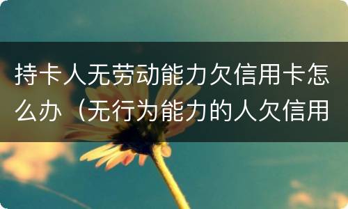 持卡人无劳动能力欠信用卡怎么办（无行为能力的人欠信用卡）
