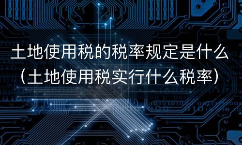 土地使用税的税率规定是什么（土地使用税实行什么税率）