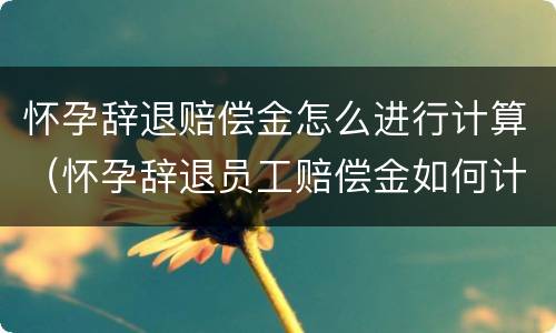 怀孕辞退赔偿金怎么进行计算（怀孕辞退员工赔偿金如何计算）