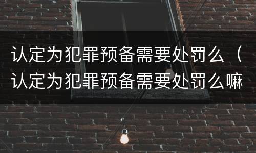 认定为犯罪预备需要处罚么（认定为犯罪预备需要处罚么嘛）