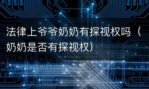 法律上爷爷奶奶有探视权吗（奶奶是否有探视权）