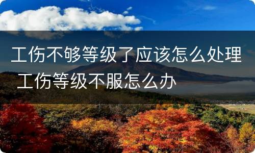 工伤不够等级了应该怎么处理 工伤等级不服怎么办