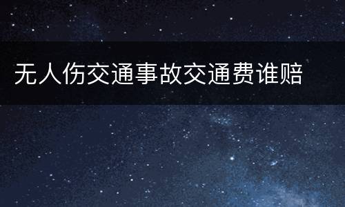 无人伤交通事故交通费谁赔