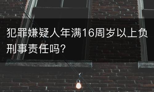 犯罪嫌疑人年满16周岁以上负刑事责任吗?