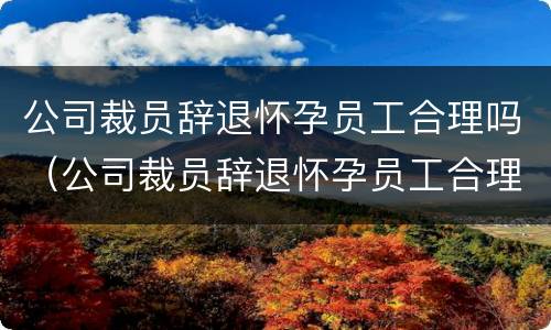 公司裁员辞退怀孕员工合理吗（公司裁员辞退怀孕员工合理吗知乎）