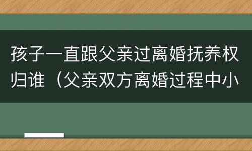 孩子一直跟父亲过离婚抚养权归谁（父亲双方离婚过程中小孩归谁抚养）
