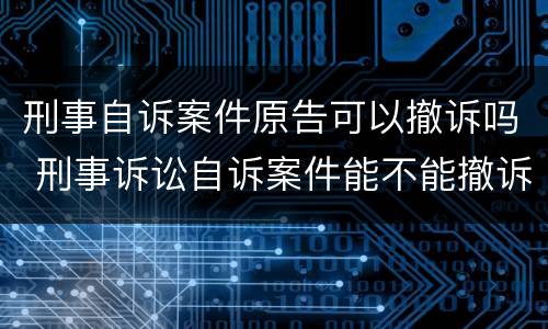 刑事自诉案件原告可以撤诉吗 刑事诉讼自诉案件能不能撤诉
