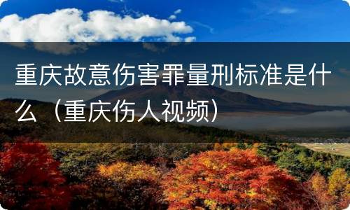 重庆故意伤害罪量刑标准是什么（重庆伤人视频）
