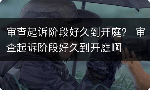 审查起诉阶段好久到开庭？ 审查起诉阶段好久到开庭啊
