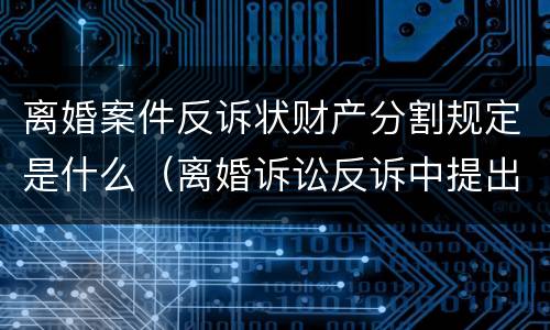 离婚案件反诉状财产分割规定是什么（离婚诉讼反诉中提出财产分割）