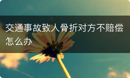 交通事故致人骨折对方不赔偿怎么办