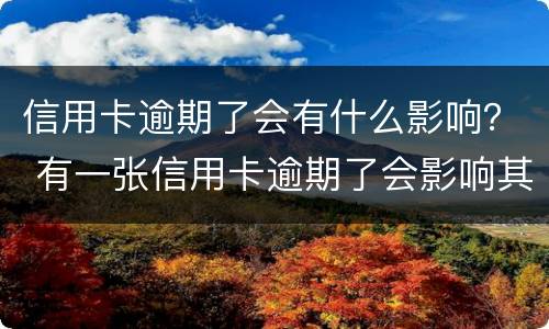 信用卡逾期了会有什么影响？ 有一张信用卡逾期了会影响其他