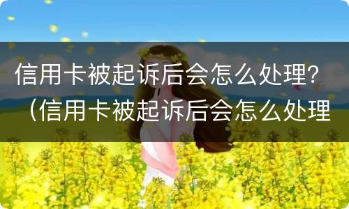信用卡被起诉后会怎么处理？（信用卡被起诉后会怎么处理无能力偿还）