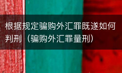 根据规定骗购外汇罪既遂如何判刑（骗购外汇罪量刑）