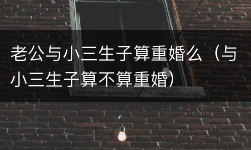 老公与小三生子算重婚么（与小三生子算不算重婚）