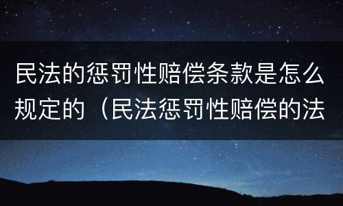 民法的惩罚性赔偿条款是怎么规定的（民法惩罚性赔偿的法律规定）