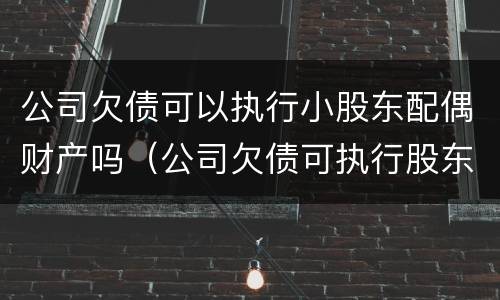 公司欠债可以执行小股东配偶财产吗（公司欠债可执行股东的财产吗）