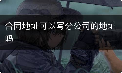 合同地址可以写分公司的地址吗