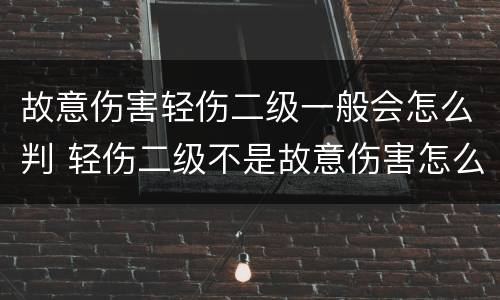 故意伤害轻伤二级一般会怎么判 轻伤二级不是故意伤害怎么判