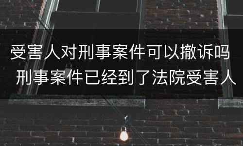 受害人对刑事案件可以撤诉吗 刑事案件已经到了法院受害人可以撤诉吗