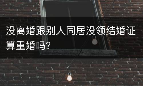 没离婚跟别人同居没领结婚证算重婚吗？