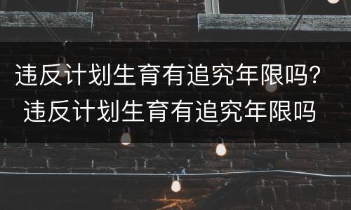 违反计划生育有追究年限吗？ 违反计划生育有追究年限吗
