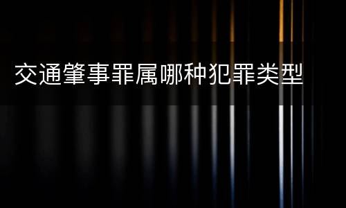 交通肇事罪属哪种犯罪类型