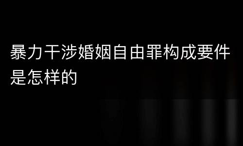 暴力干涉婚姻自由罪构成要件是怎样的