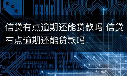 信贷有点逾期还能贷款吗 信贷有点逾期还能贷款吗