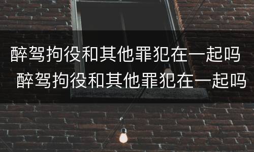 醉驾拘役和其他罪犯在一起吗 醉驾拘役和其他罪犯在一起吗怎么处理