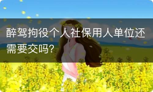 醉驾拘役个人社保用人单位还需要交吗？
