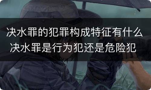 决水罪的犯罪构成特征有什么 决水罪是行为犯还是危险犯