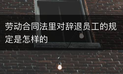 劳动合同法里对辞退员工的规定是怎样的