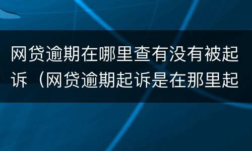 网贷逾期在哪里查有没有被起诉（网贷逾期起诉是在那里起诉）