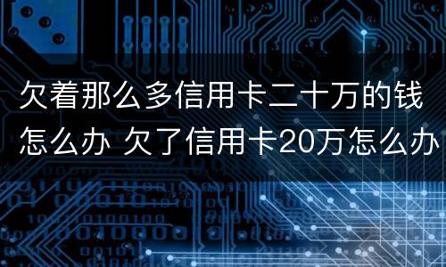欠着那么多信用卡二十万的钱怎么办 欠了信用卡20万怎么办
