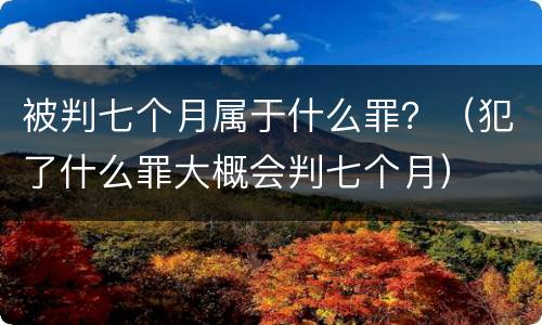 被判七个月属于什么罪？（犯了什么罪大概会判七个月）