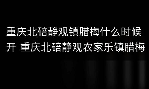 重庆北碚静观镇腊梅什么时候开 重庆北碚静观农家乐镇腊梅