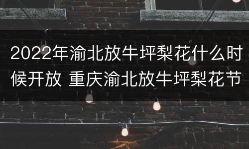 2022年渝北放牛坪梨花什么时候开放 重庆渝北放牛坪梨花节2021