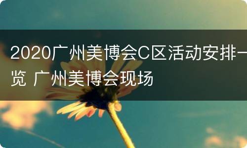 2020广州美博会C区活动安排一览 广州美博会现场