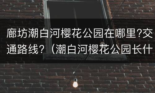 廊坊潮白河樱花公园在哪里?交通路线?（潮白河樱花公园长什么样子）