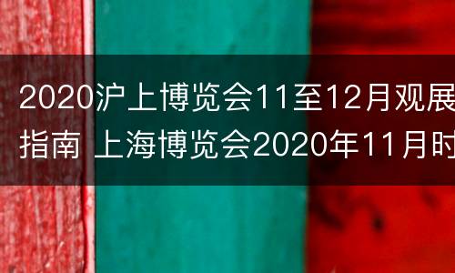 2020沪上博览会11至12月观展指南 上海博览会2020年11月时间表