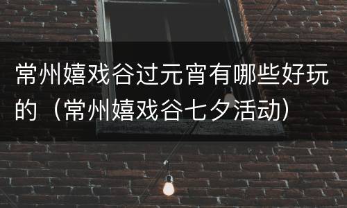 常州嬉戏谷过元宵有哪些好玩的（常州嬉戏谷七夕活动）