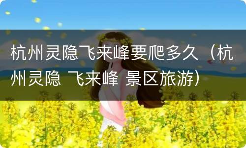 杭州灵隐飞来峰要爬多久（杭州灵隐 飞来峰 景区旅游）