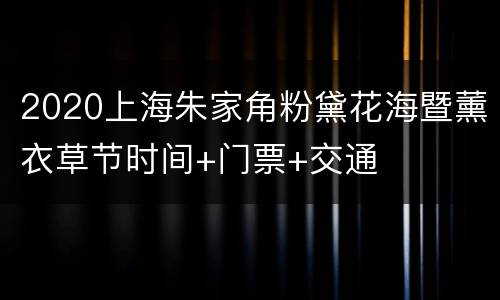 2020上海朱家角粉黛花海暨薰衣草节时间+门票+交通