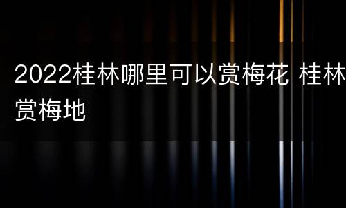 2022桂林哪里可以赏梅花 桂林赏梅地