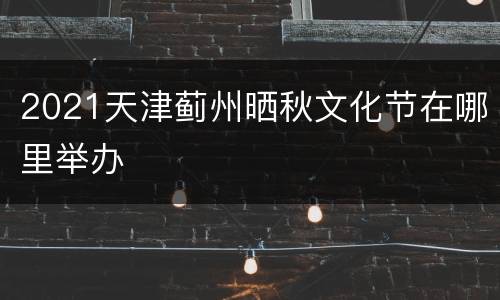 2021天津蓟州晒秋文化节在哪里举办