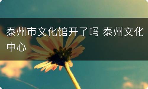 泰州市文化馆开了吗 泰州文化中心