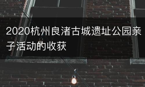 2020杭州良渚古城遗址公园亲子活动的收获