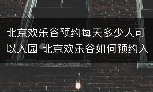 北京欢乐谷预约每天多少人可以入园 北京欢乐谷如何预约入园