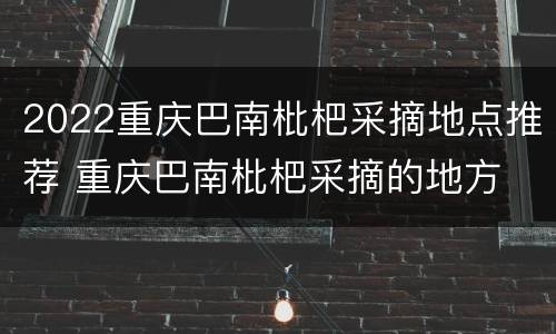 2022重庆巴南枇杷采摘地点推荐 重庆巴南枇杷采摘的地方